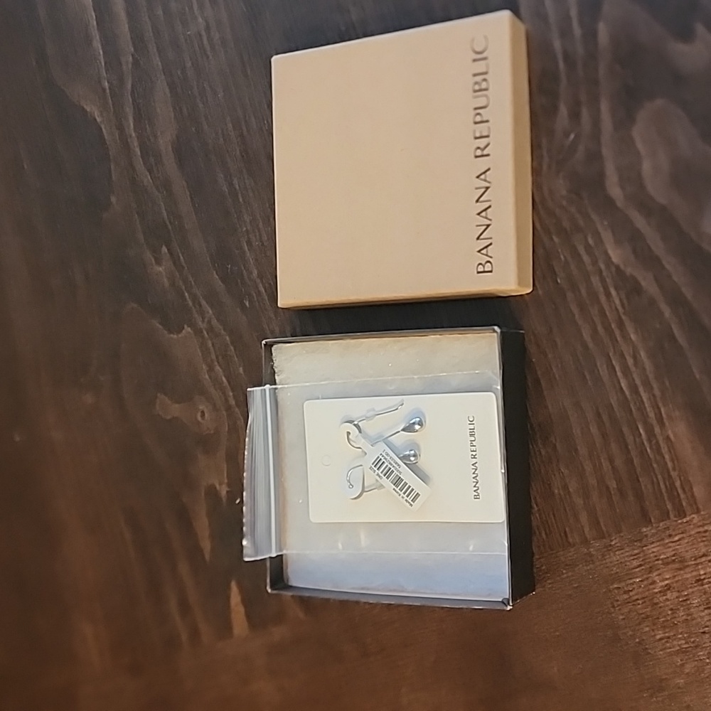 NWT Banana Republic silver tear drop earrings